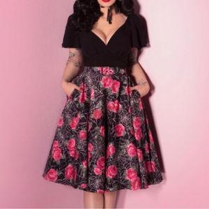 Spider Web & Roses Swing Skirt | VIXEN BY MICHELINE PITT